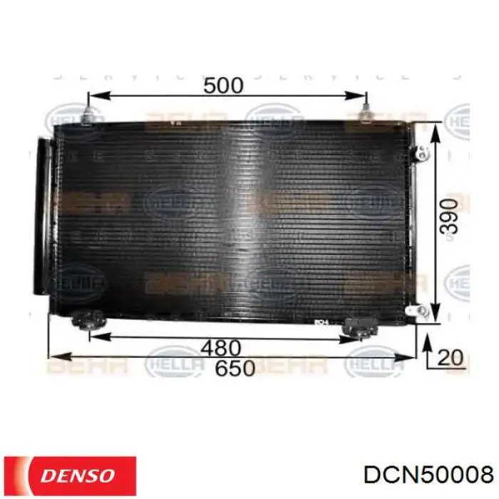 DCN50008 Denso condensador aire acondicionado
