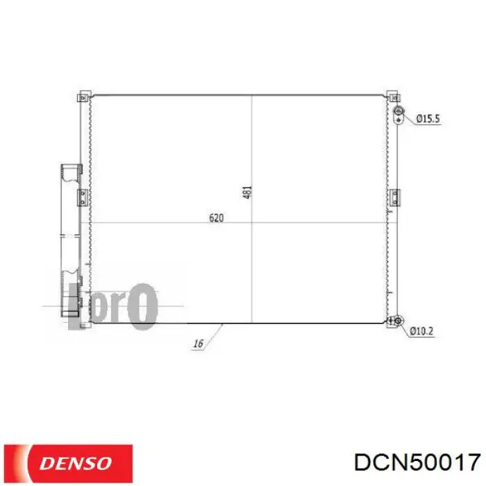 DCN50017 Denso condensador aire acondicionado