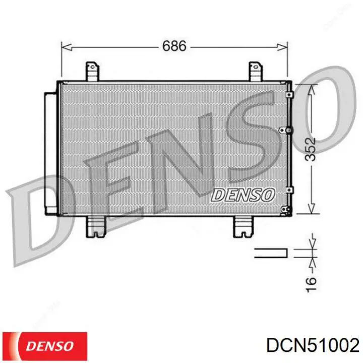 DCN51002 Denso condensador aire acondicionado
