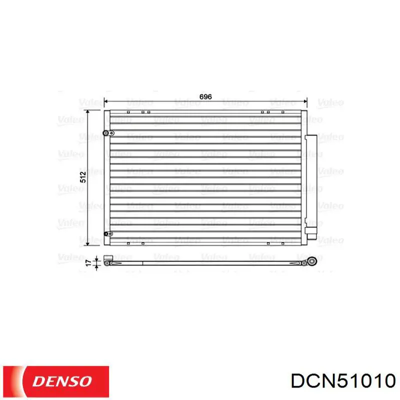 DCN51010 Denso condensador aire acondicionado