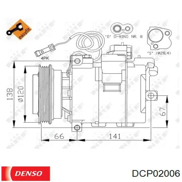 Compresor ac Denso DCP02006 precio, desde 244,04 EUR