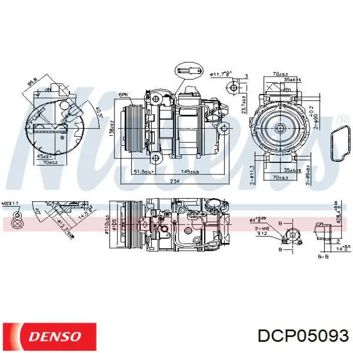 DCP05093 Denso compresor de aire acondicionado