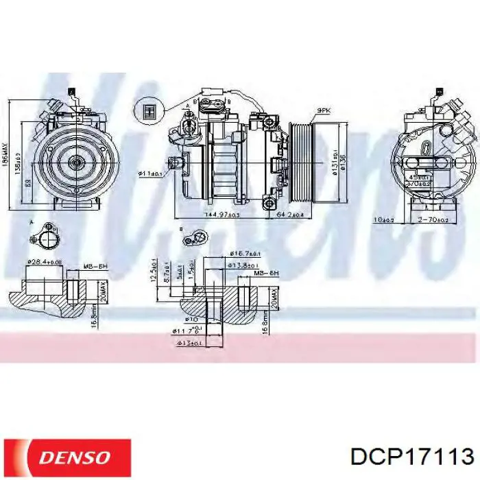 DCP17113 Denso compresor de aire acondicionado