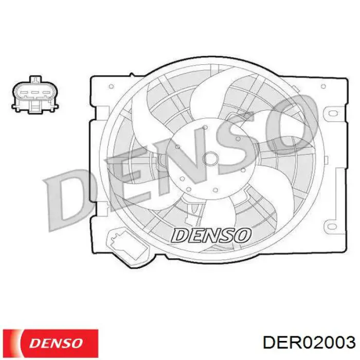 Ventilador eléctrico de aire acondicionado completo (motor y aspa) DER02003 Denso