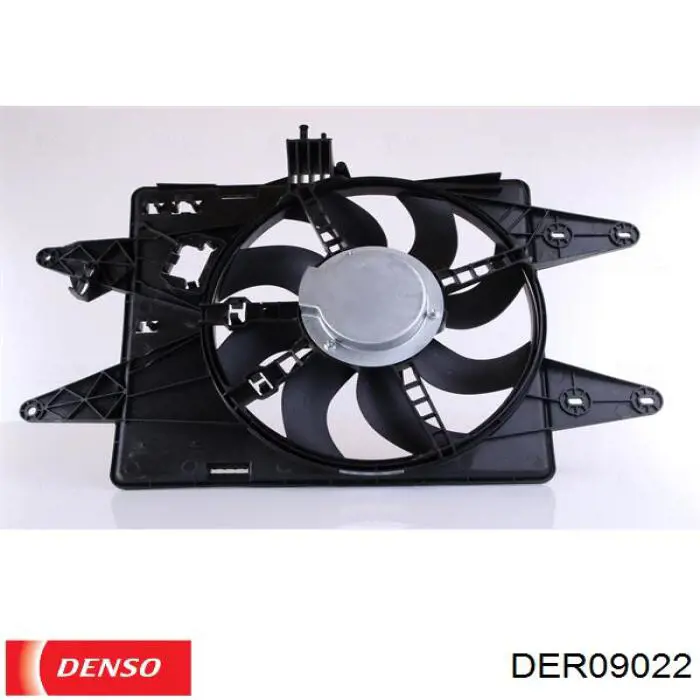 DER09022 Denso difusor de radiador, ventilador de refrigeración, condensador del aire acondicionado, completo con motor y rodete