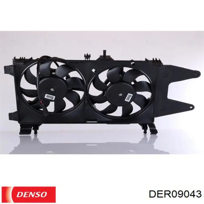 DER09043 Denso difusor de radiador, ventilador de refrigeración, condensador del aire acondicionado, completo con motor y rodete