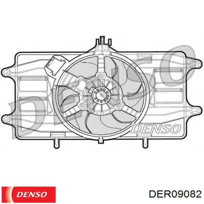 DER09082 Denso difusor de radiador, ventilador de refrigeración, condensador del aire acondicionado, completo con motor y rodete