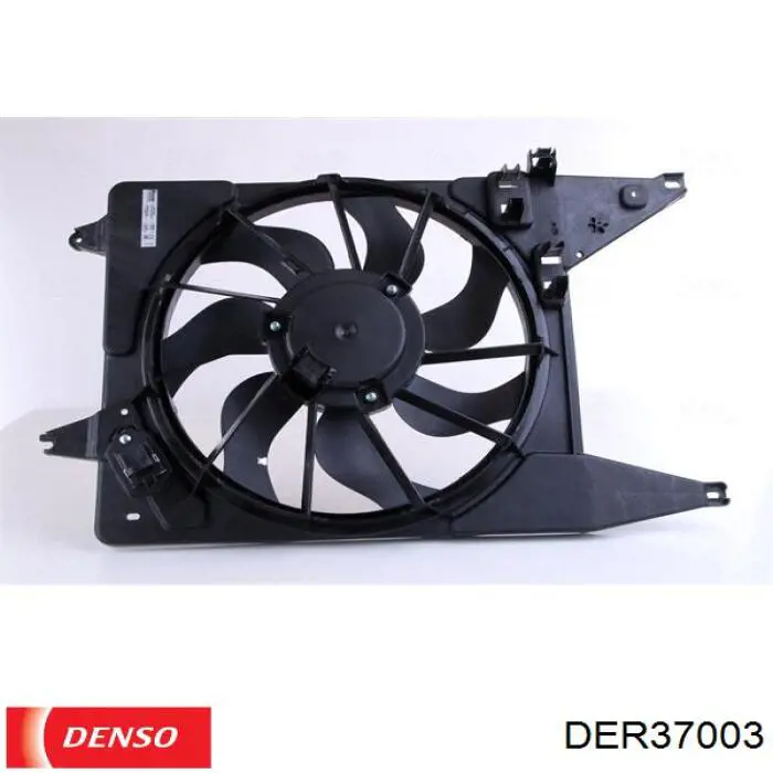 DER37003 Denso difusor de radiador, ventilador de refrigeración, condensador del aire acondicionado, completo con motor y rodete
