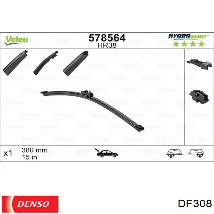 Escobilla del limpiaparabrisas trasero Denso DF308 precio, desde 8,19 EUR