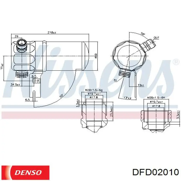 4D0820193H VAG Filtro deshidratante aire acondicionado