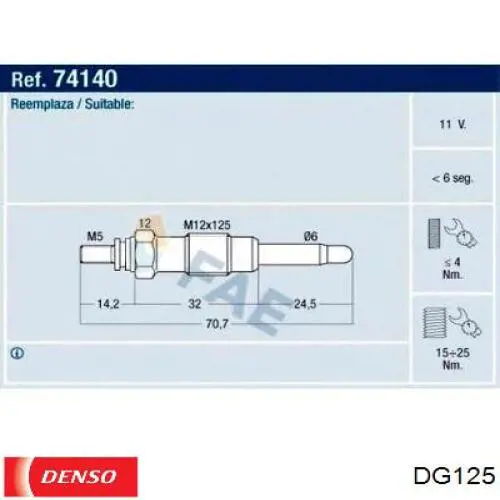 Comprar DG125 Denso Calentadores diésel