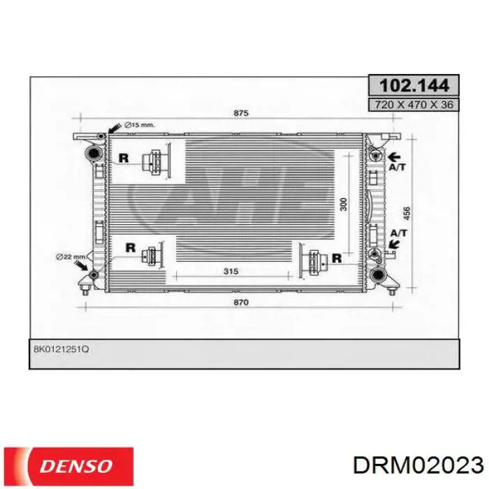 Radiador DRM02023 Denso