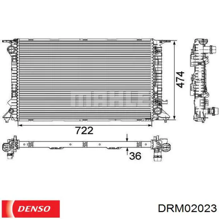 Água radiador Denso DRM02023 precio, desde 145,20 EUR