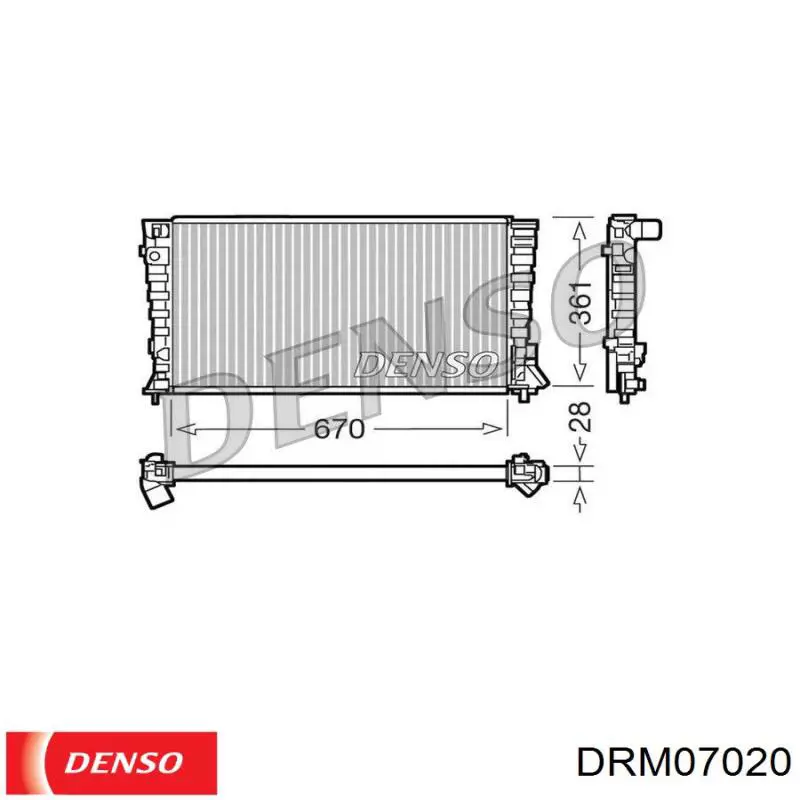 DRM07020 Denso radiador