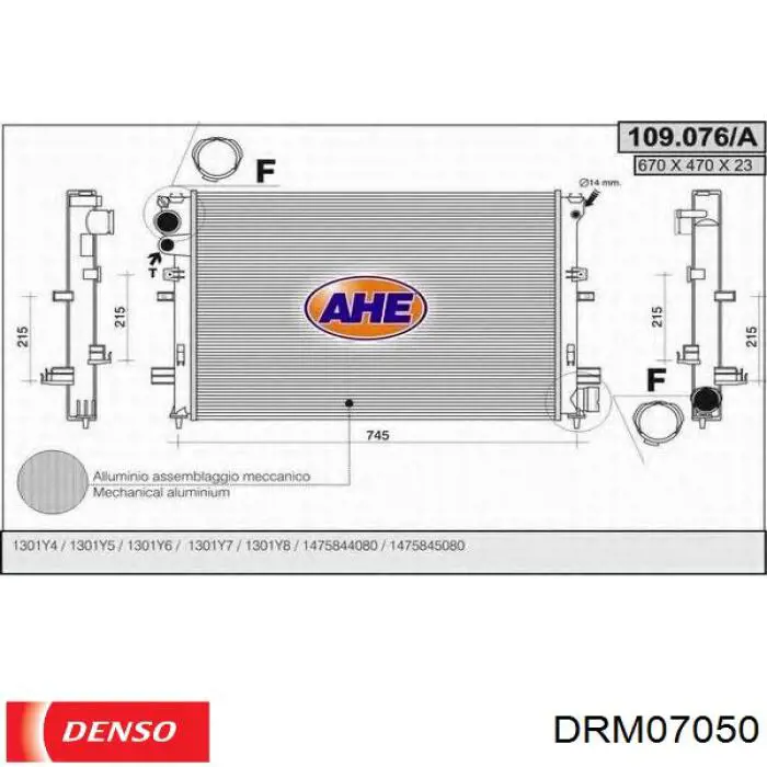 Comprar DRM07050 Denso Radiador de auto