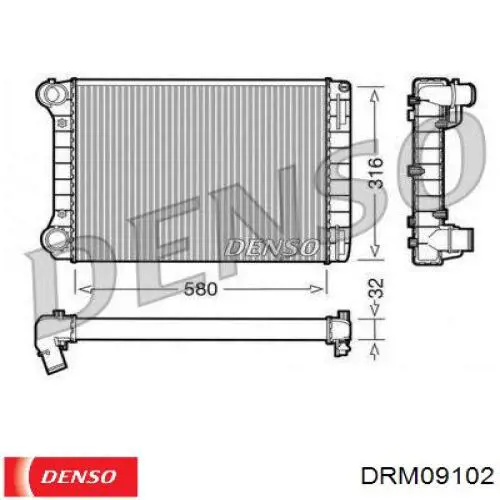 DRM09102 Denso radiador refrigeración del motor