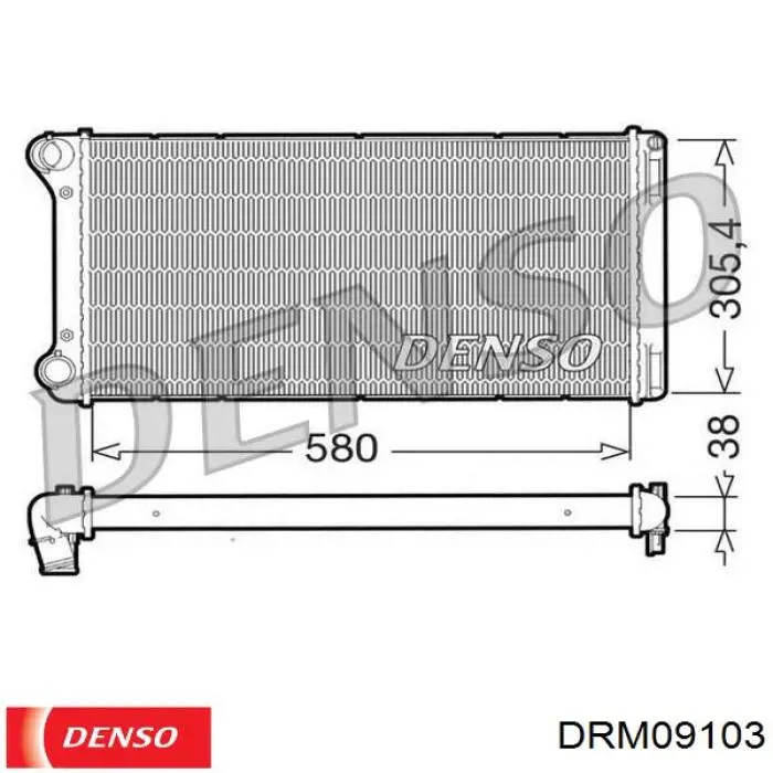 DRM09103 Denso radiador refrigeración del motor