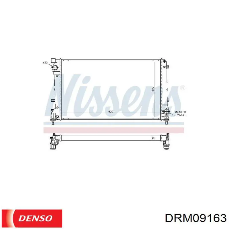 DRM09163 Denso radiador refrigeración del motor