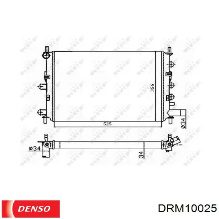 Água radiador Denso DRM10025 precio, desde 49,37 EUR