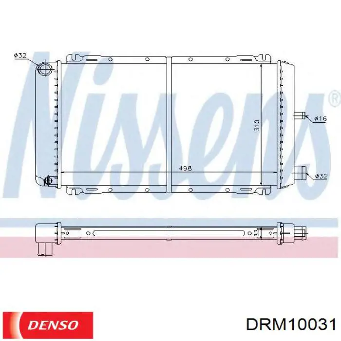 DRM10031 Denso radiador refrigeración del motor