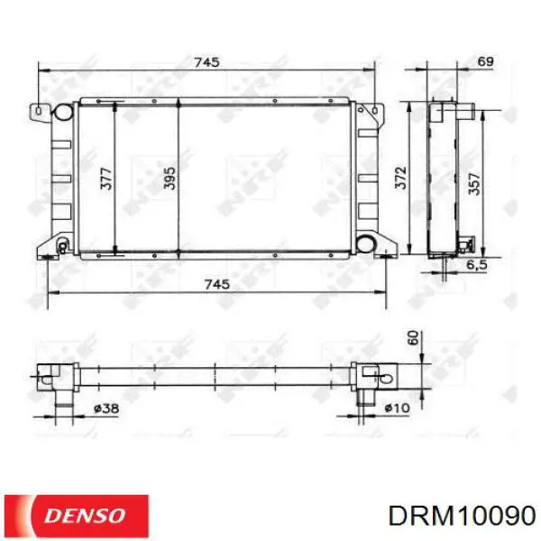 Radiador refrigeración del motor DENSO DRM10090