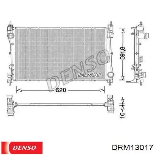 DRM13017 Denso radiador refrigeración del motor