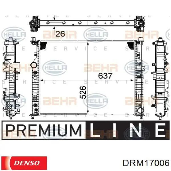 DRM17006 Denso radiador refrigeración del motor