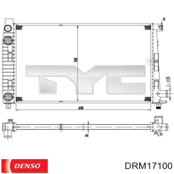 DRM17100 Denso radiador