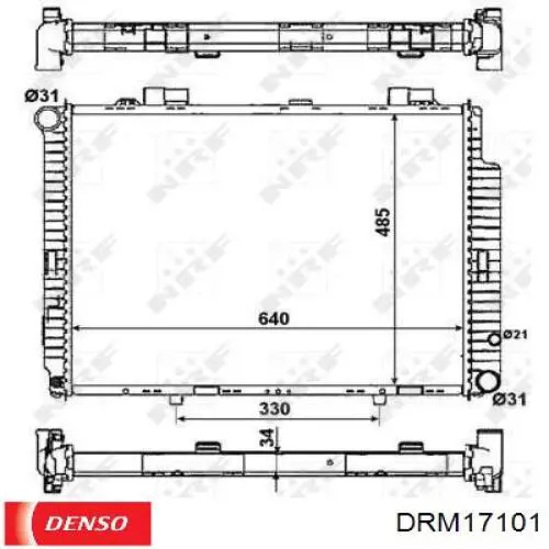 DRM17101 Denso radiador