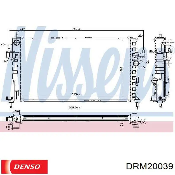 DRM20039 Denso radiador refrigeración del motor