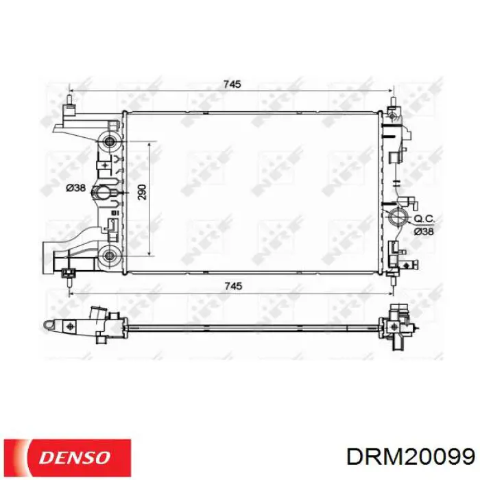 DRM20099 Denso radiador refrigeración del motor