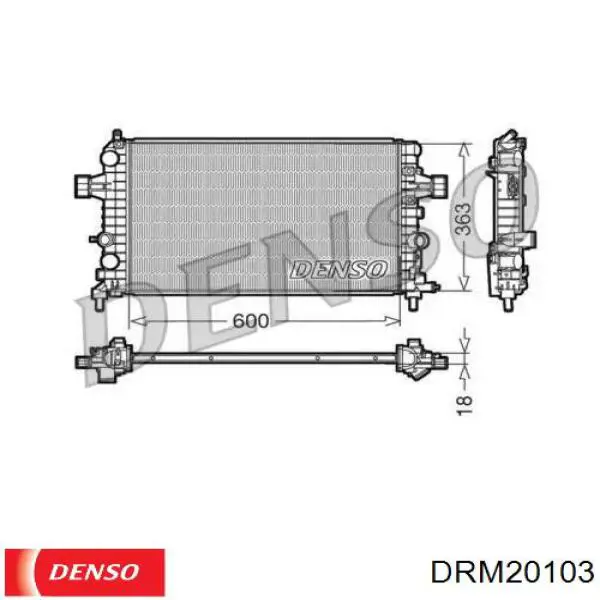 Radiador de água Denso DRM20103