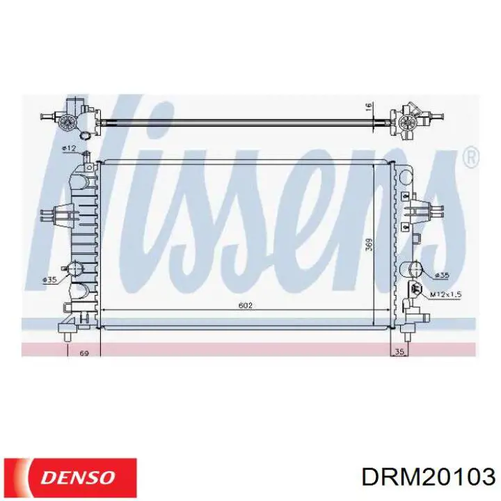 DRM20103 Denso radiador refrigeración del motor