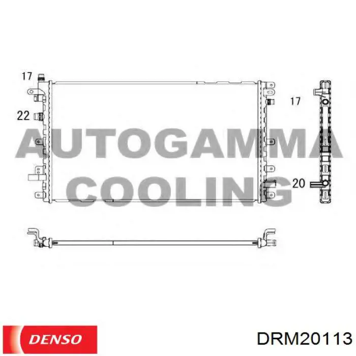 DRM20113 Denso radiador refrigeración del motor