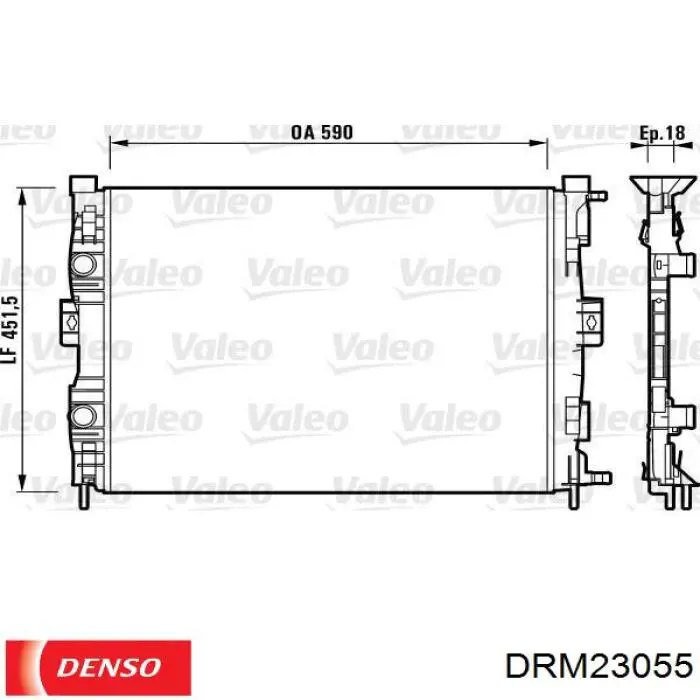 DRM23055 Denso radiador