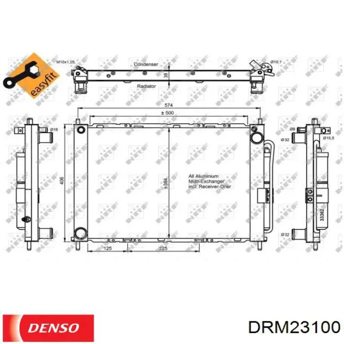DRM23100 Denso radiador