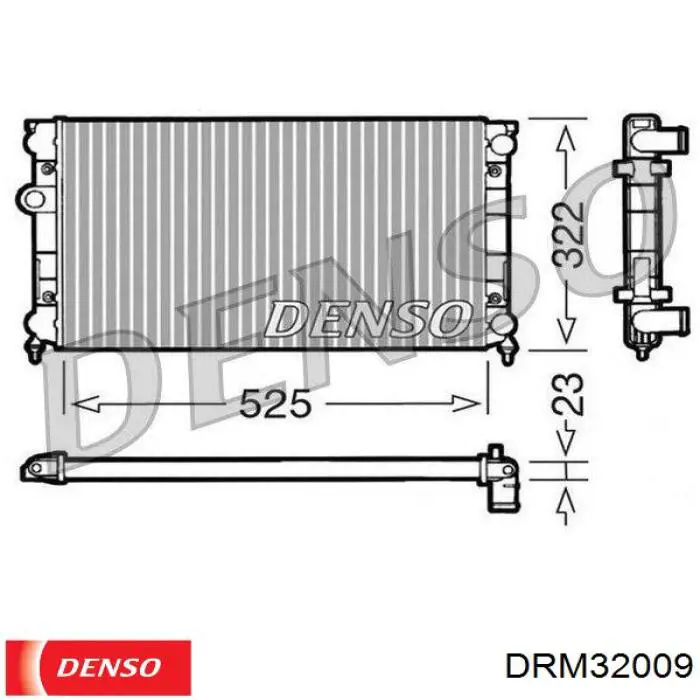 DRM32009 Denso radiador refrigeración del motor