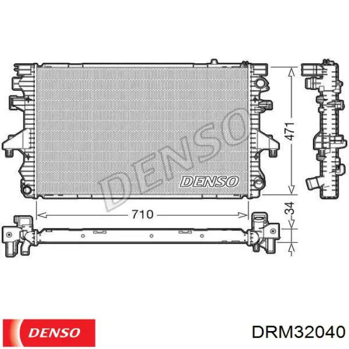 DRM32040 Denso radiador refrigeración del motor