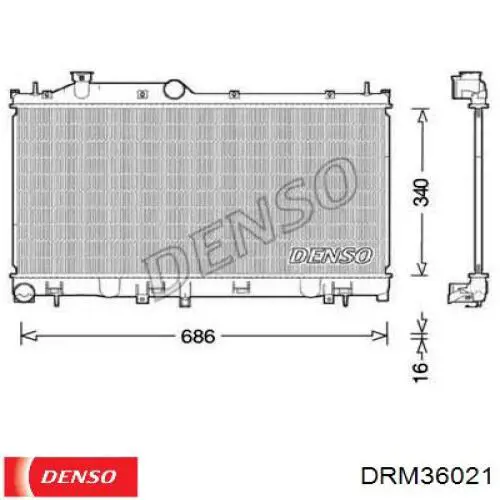 DRM36021 Denso radiador refrigeración del motor