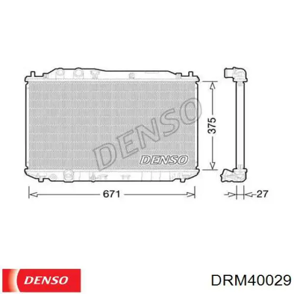 DRM40029 Denso radiador refrigeración del motor