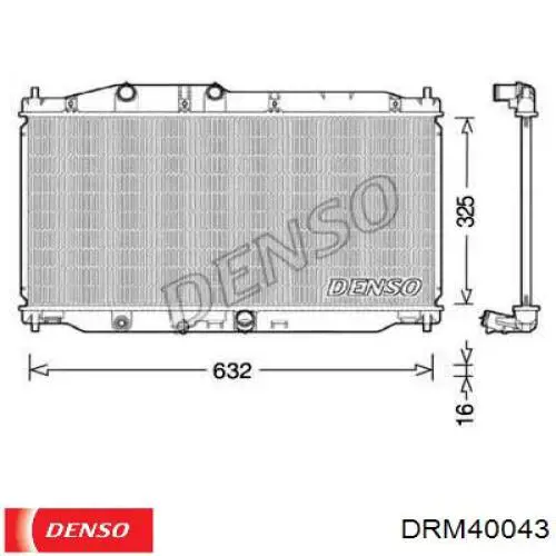 DRM40043 Denso radiador refrigeración del motor