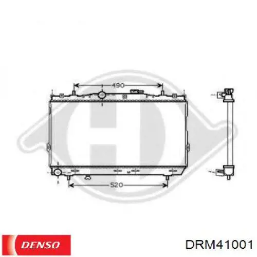 DRM41001 Denso radiador refrigeración del motor