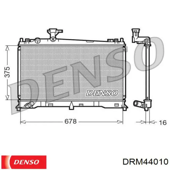 DRM44010 Denso radiador