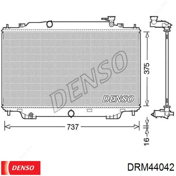 DRM44042 Denso radiador refrigeración del motor