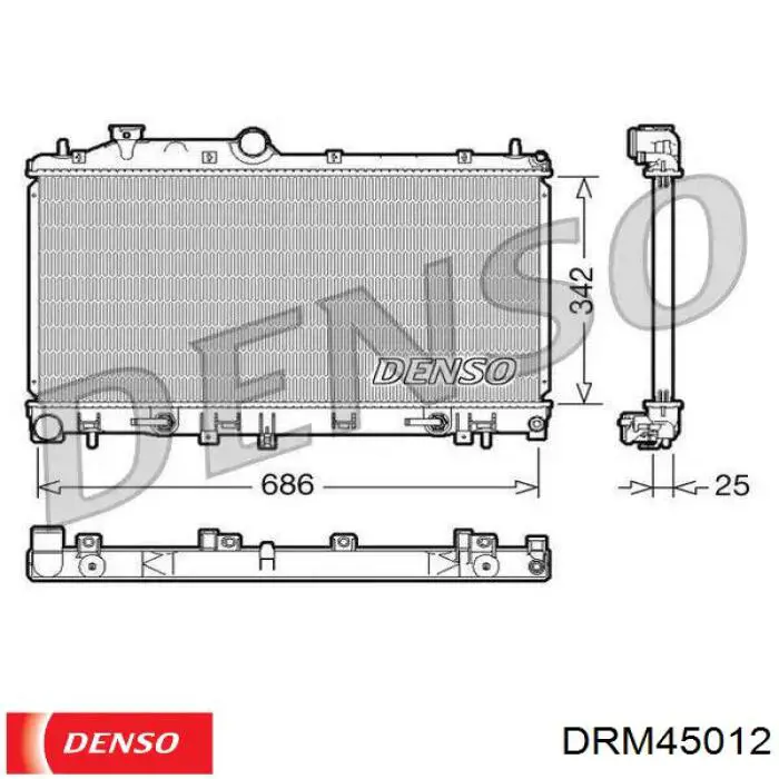 DRM45012 Denso radiador