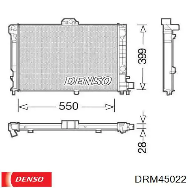 Radiador de água Denso DRM45022