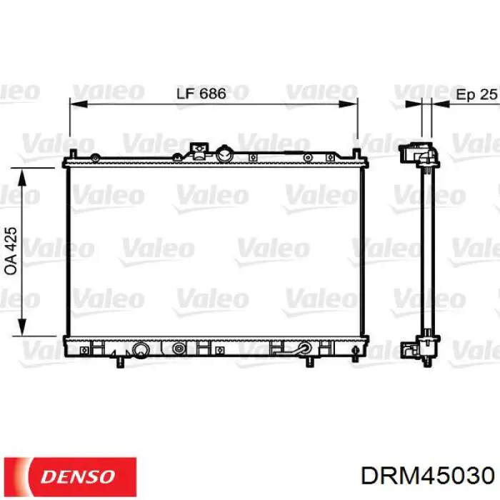 DRM45030 Denso radiador
