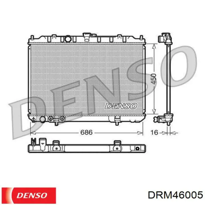 DRM46005 Denso radiador refrigeración del motor