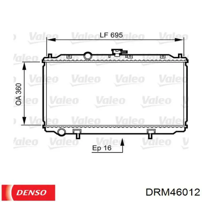 DRM46012 Denso radiador refrigeración del motor