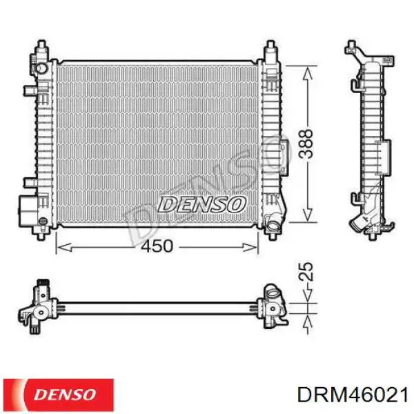 DRM46021 Denso radiador refrigeración del motor